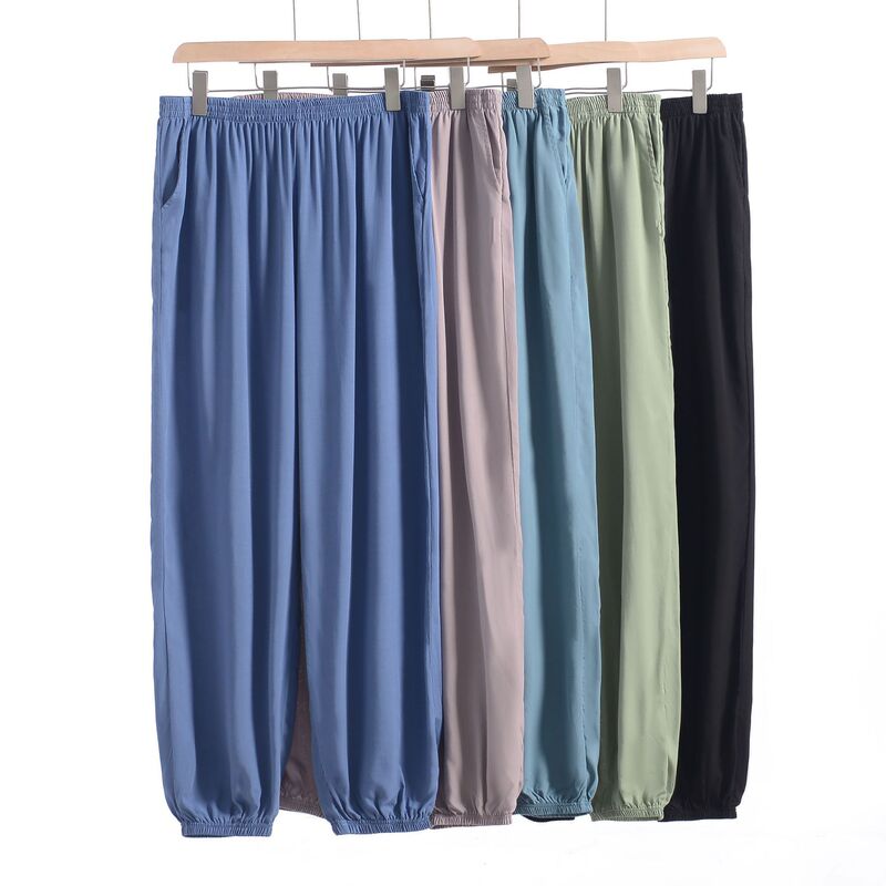 Cotton Silk Bloomers Summer Trousers Men's Anti-mosquito Pants Loose Artificial Cotton Pajama Pants Casual Pants Taiji Pants Silk Pants Cotton Silk Bloomers Summer Trousers Men's Anti-mosquito Pants Loose Artificial Cotton Pajama Pants Casual Pants Taiji Pants Silk Pants