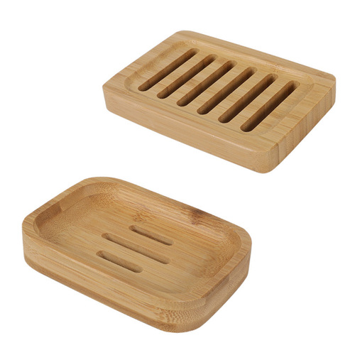 Bamboo hotel soap box with engraved LOGO bathroom soap rack storage box wholesale household drain soap box
