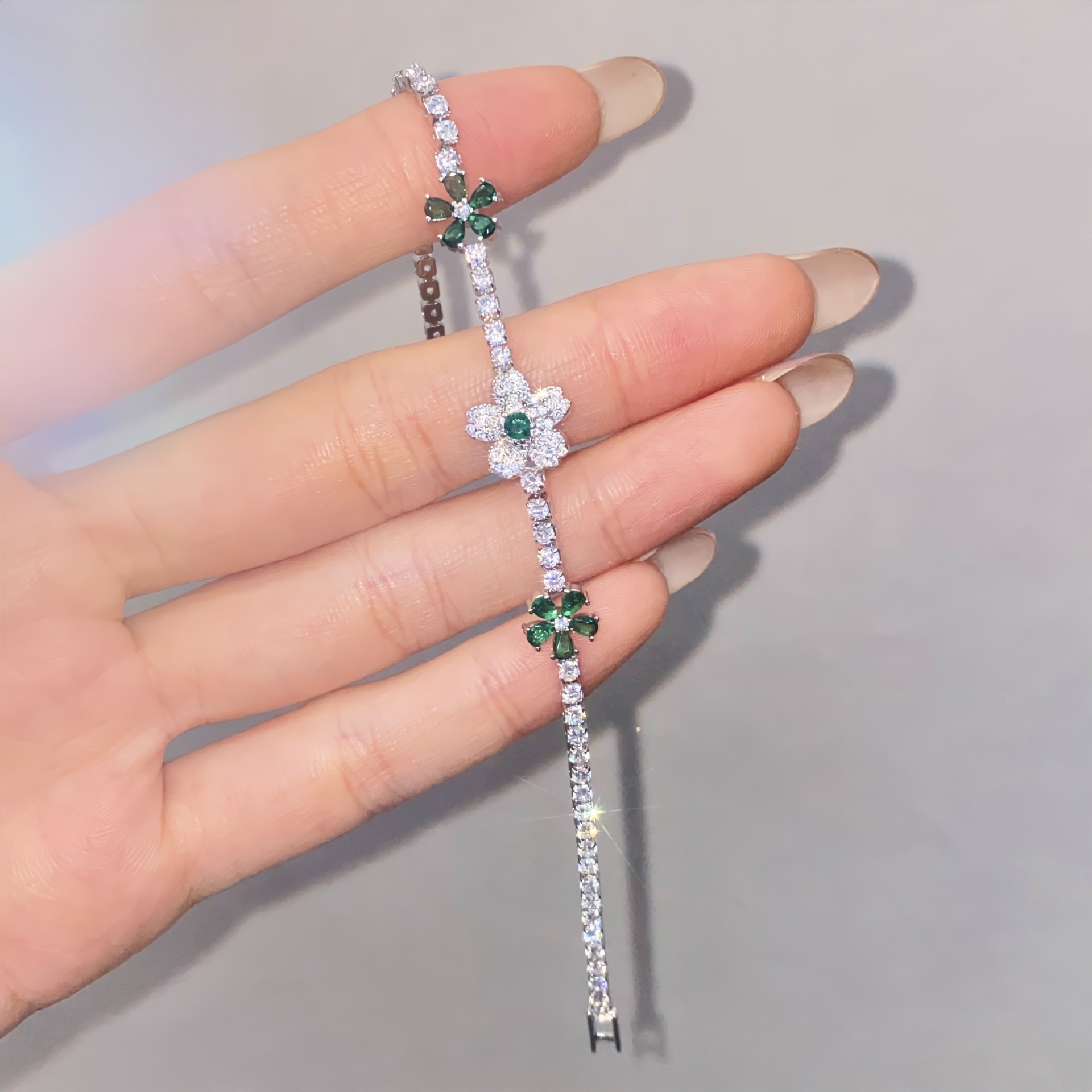 Pulsera flor verde 89