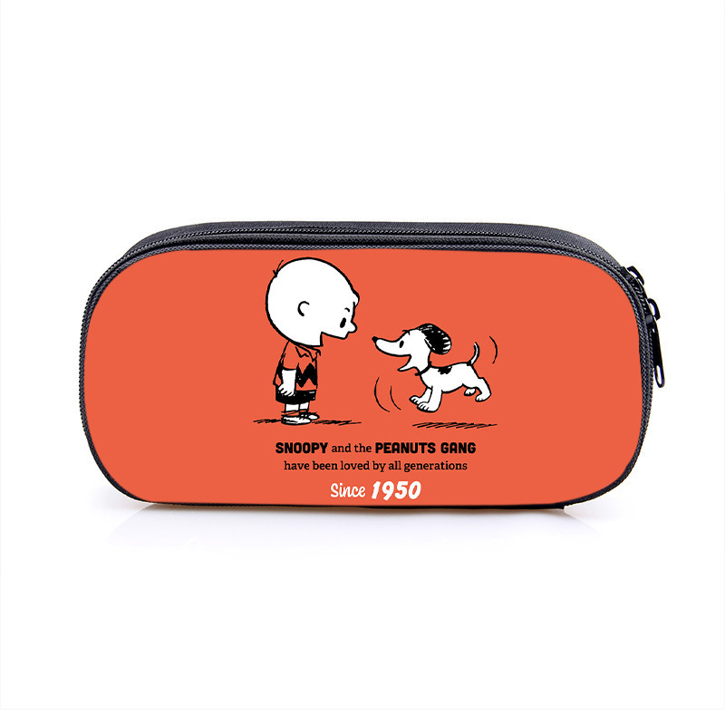 Nuevo Snoopy transfronterizo bolsas de lápiz de gran capacidad creativas caja de papelería de dibujos animados de alto valor de la cara caja de lápiz para estudiantes de primaria