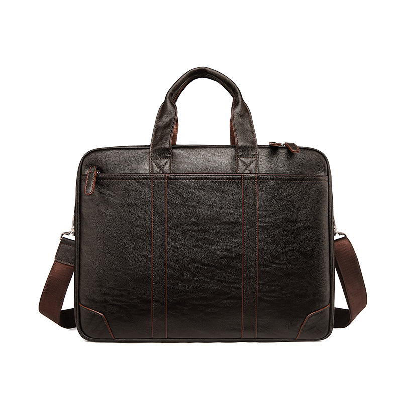 Nuevos hombres pu portátil maletín Oficina de conferencias de negocios gran capacidad 15,6 pulgadas Bolsa de computadora de una sola pieza entrega
