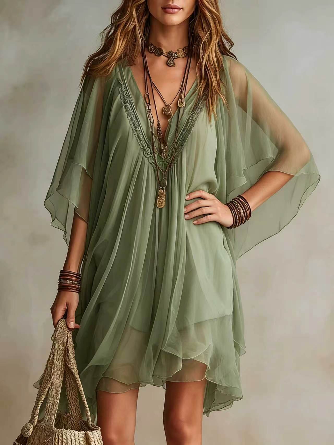 Summer shiffon beach dress