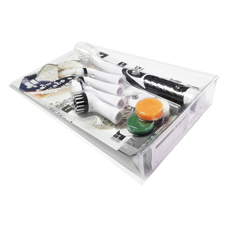 Cepillo de limpieza eléctrico inalámbrico cocina baño juego de té cepillo eléctrico de zapatos Sonic cepillo de limpieza cabeza 5 cabezas Amazon Venta caliente