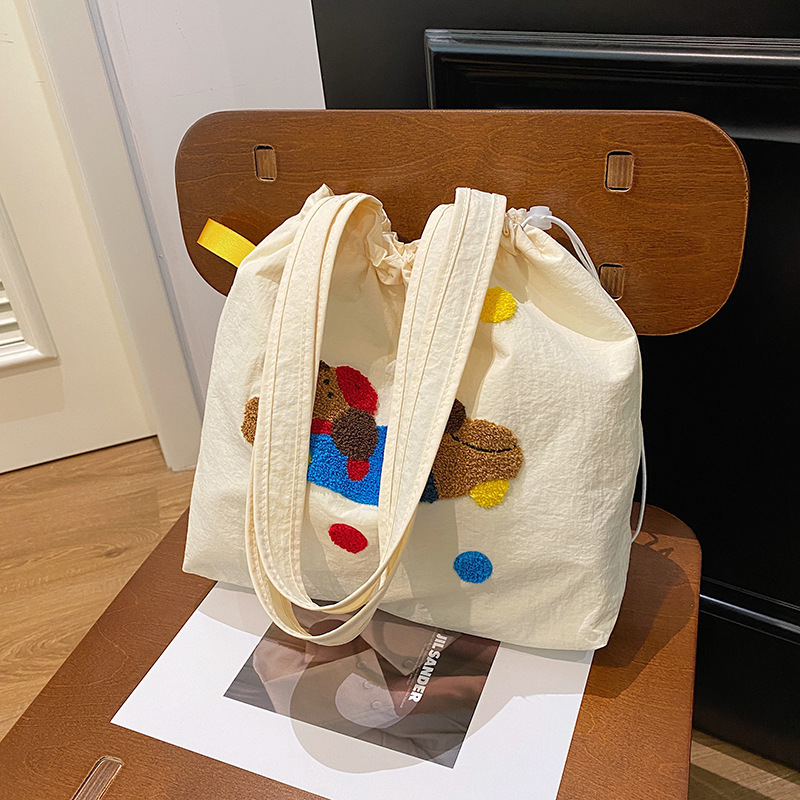 Coreano de animación encantadora bolsa de hombro universal bolsa de lona de gran capacidad para estudiantes de clase bolsa de mochila casual para mujeres