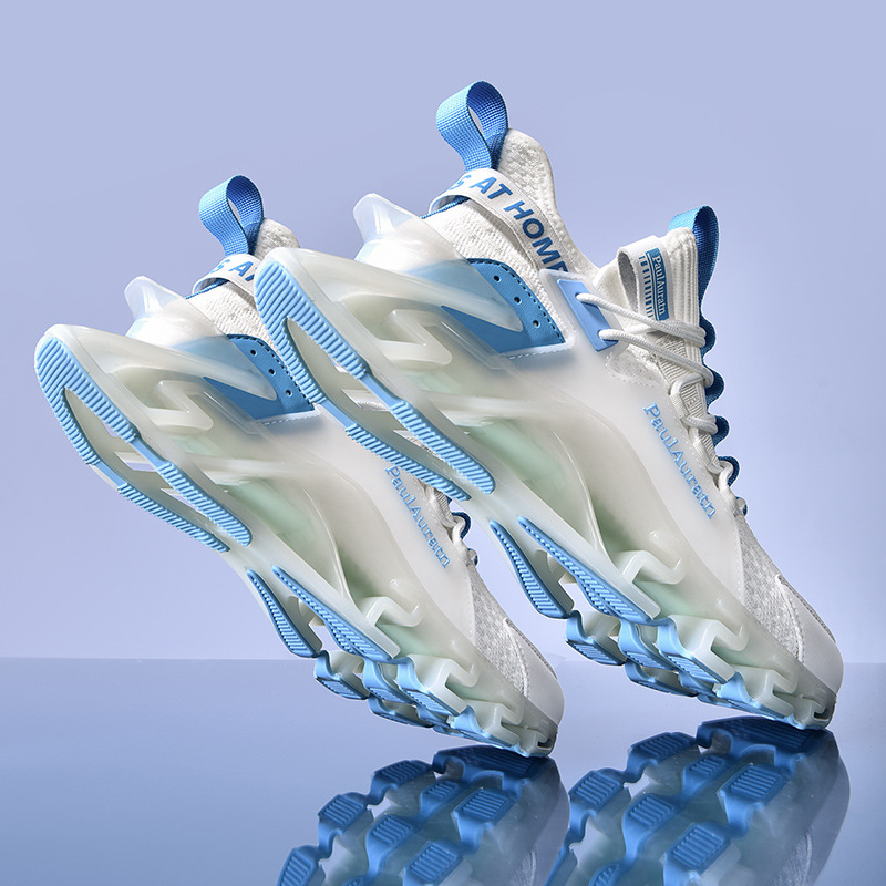 Men's Running Shoes Breathable Mesh Shock Absorption Sneakers_voghion.com
