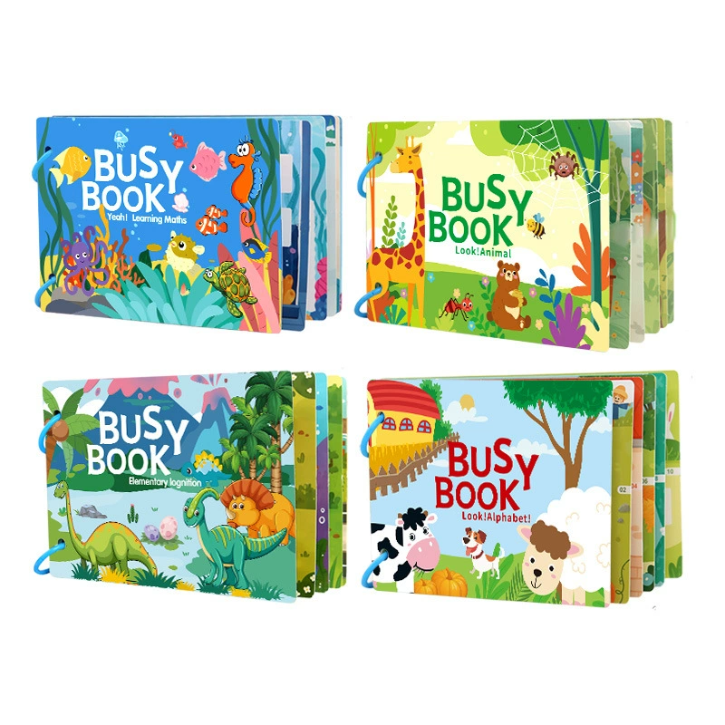 Cross-border English quiet book busy book busy book children's early education paste book flip book enlightenment tearing book