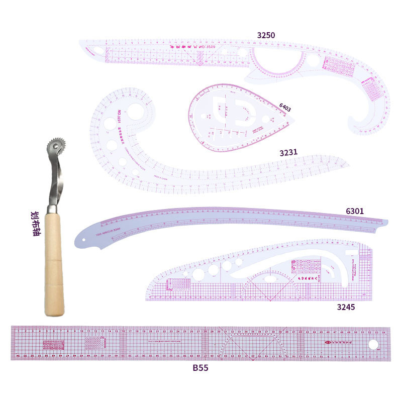 Diseño de ropa Regla de fabricación de patrones Regla de patrones Regla de patchwork Regla de corte Regla de corte Regla de arco Regla suave Regla de coser