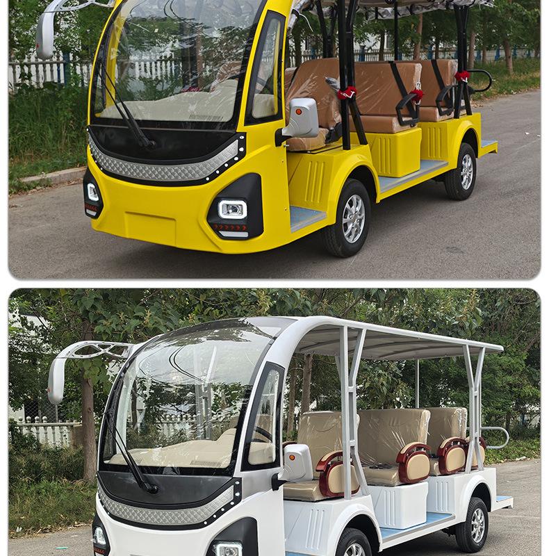 Cross-Border Export of 14-Seater Enclosed Electric Sightseeing Vehicles Directly Supplied by Manufacturers for Use in Tourist Areas, Hotels, Real Estate Properties, and Campus Shuttles