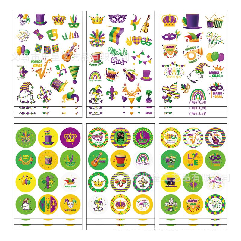 Cross-Border New Carnival Tattoo Stickers European and American Festival Masks Masquerade Holiday Celebration Temporary Stickers