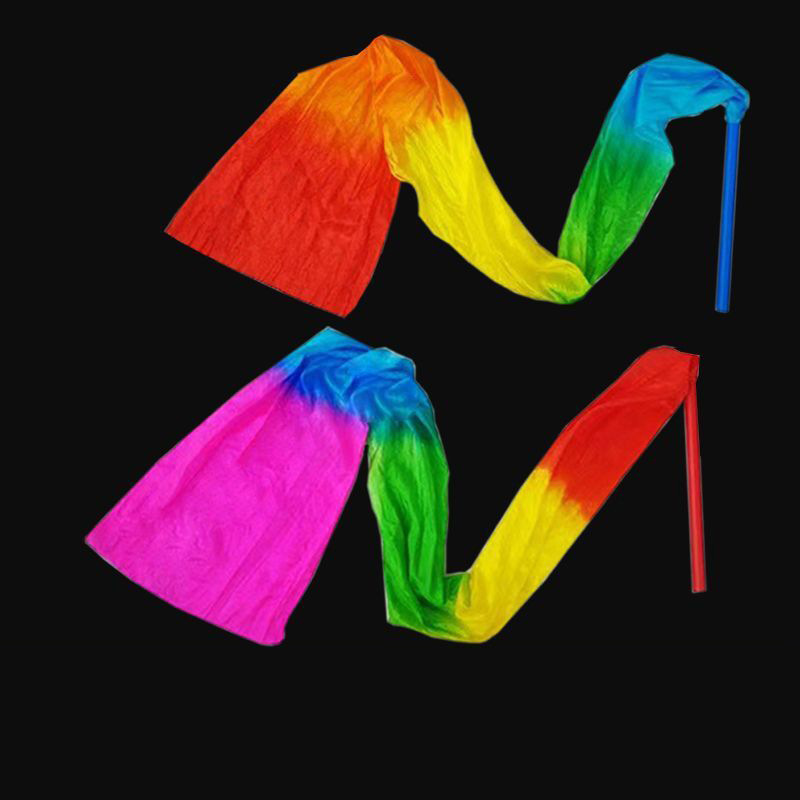 Colorful Ribbon Silk Dance Square Dance with Sticks Fitness Dance Silk Children's Yangko Student Adult Team Performance