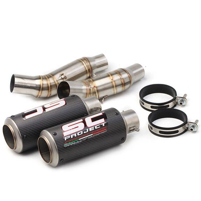 The middle section of the motorcycle double-outlet modified exhaust pipe is suitable for Kawasaki Z1000/Z1000SX/R/NINJA1000 (Motorcycle exhaust pipe) - a-2010-2021