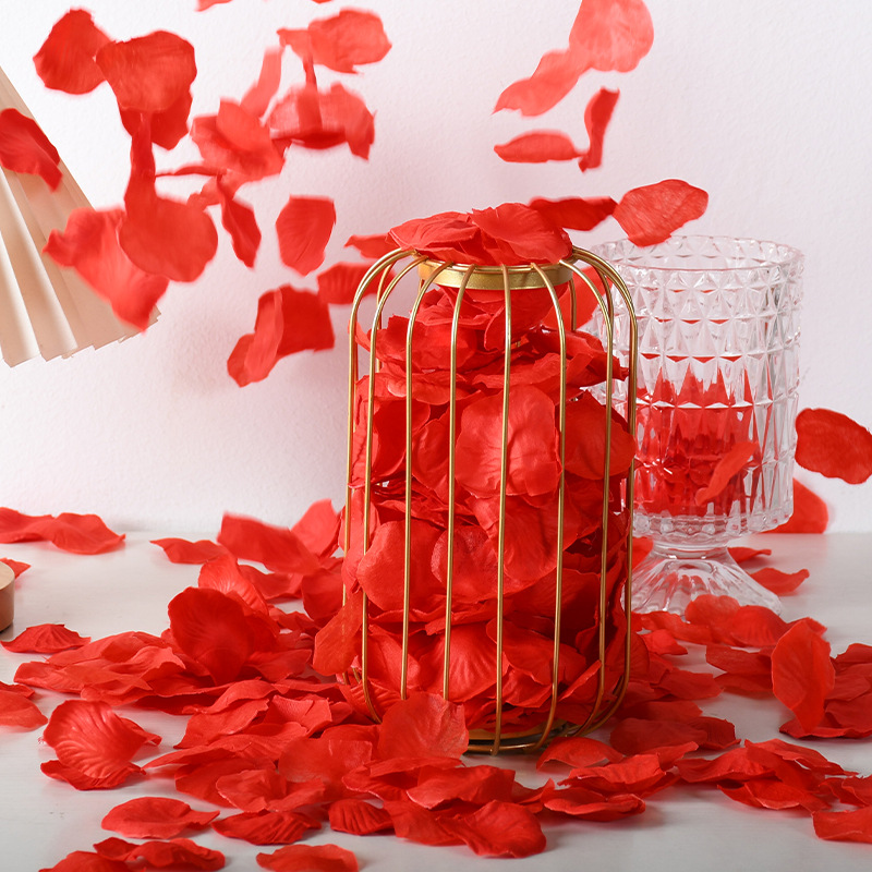 Simulación de pétalos de rosa no tejidos diseño de boda boda simulación flor de boda mano flor de boda un jin paquete