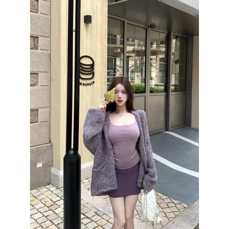 纯欲气质慵懒风宽松显瘦百搭软糯开衫长袖毛衣外套女|undefined