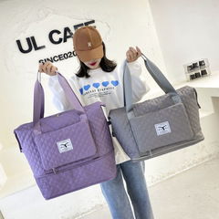 Compact Herringbone Foldable Travel Bag with Expandable Large Capacity, Wet/Dry Separation, Swim & Fitness Bag, Business Trip Large Bag, Wholesale