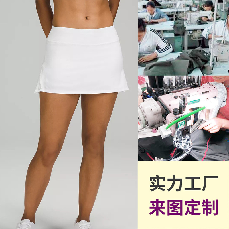 [Factory Customization] Lulu Golf Tennis Skirt Half-Length Anti-Exposure Sports Skirt Pants with Tag Logo