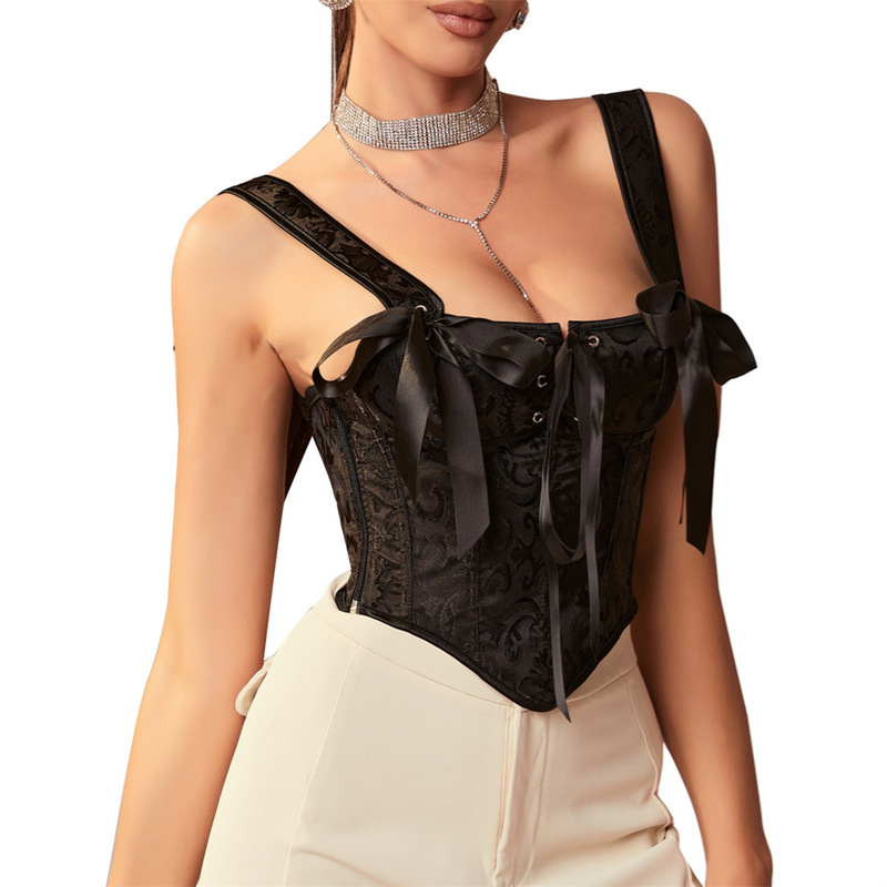 Sexy Small Bust Push-Up Bra with Waist-Cinching and Lifting Features, Adjustable Front-Tie Shoulder Straps, and Shapewear Bra