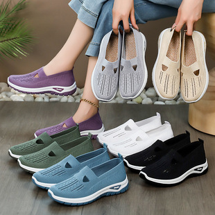Women's Shoes Summer Cross-Border Large Size Breathable Old Beijing Cloth Shoes Comfortable Lightweight Casual Shoes Middle-Aged and Elderly Mother's Shoes Wholesale