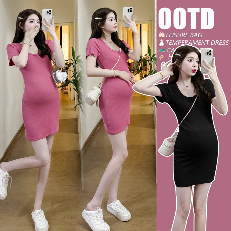 2024 Summer New Style Hot Mom Pure Desire Style Dress Slim Fit Short Bodycon Dress Maternity Dress Maternity Wear 2024 Summer New Style Hot Mom Pure Desire Style Dress Slim Fit Short Bodycon Dress Maternity Dress Maternity Wear