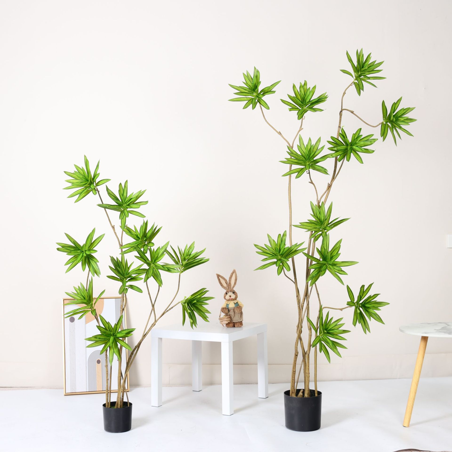 Simulación de plantas verdes, sensación avanzada de lirio, árboles falsos, plantas en macetas, grandes decoraciones de piso a techo, decoración de ventanas, paisajismo de plantas biónicas