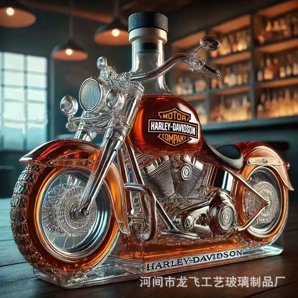 髙硼硅玻璃汽车泡酒瓶创意玻璃酒瓶摩托车车造型泡酒瓶白酒瓶