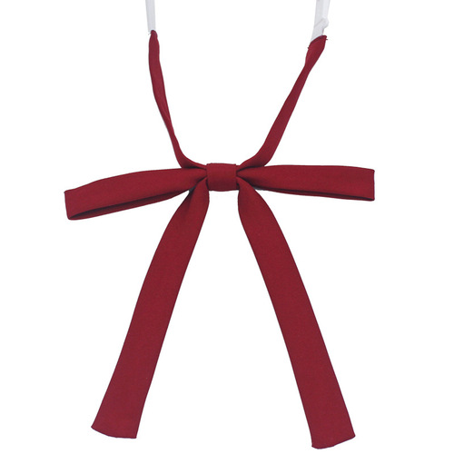Factory-made narrow-style, short-handled JK uniform bow tie for women—Japanese-inspired, solid-color, matte finish, perfect for pairing with school uniforms.