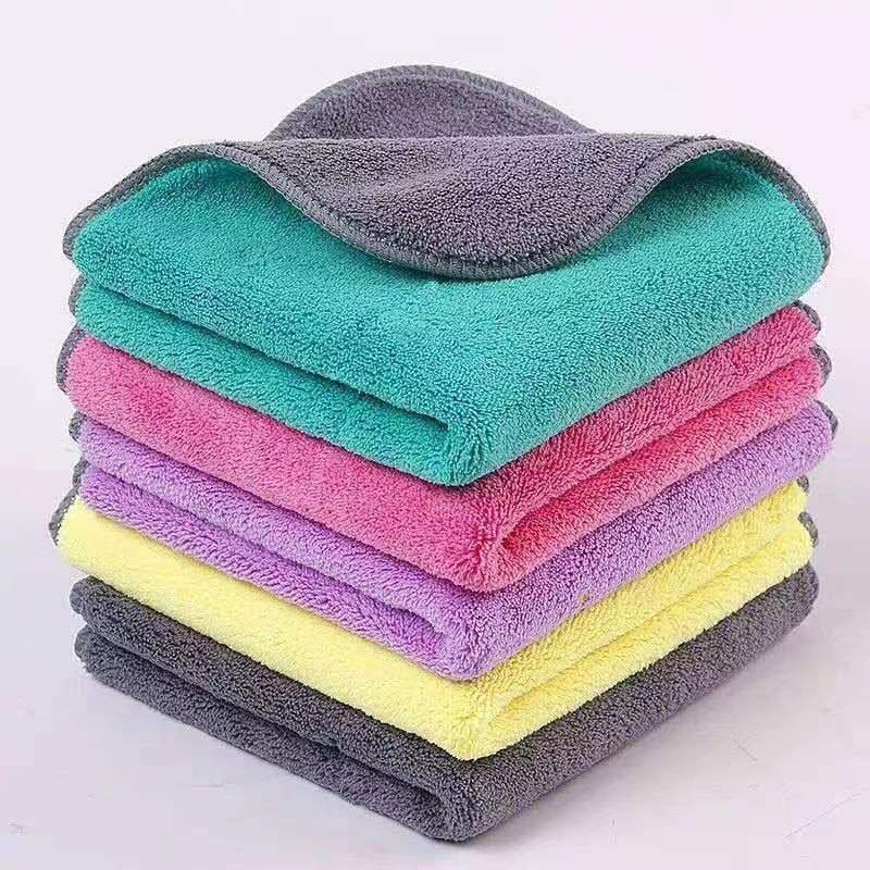 Cleaning cloth absorbent lint-free double-sided thickened towel floor cleaning kitchen household cleaning cloth double-layer