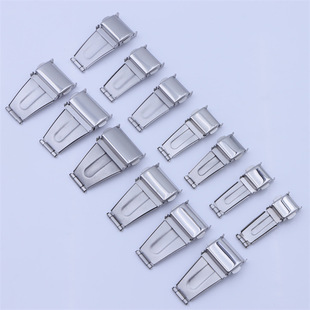 Watch Buckle Accessories Stainless Steel Foldableing Buckle Old-Fashioned Jump Buckle Steel Strap Connection Double Push Aircraft Buckle 12-22mm