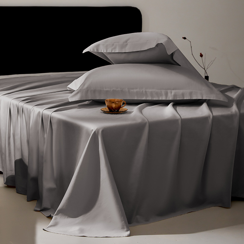2024 lujo ligero 100 sábanas de algodón largo de algodón satin hotel hogar puede dormir desnudo sábanas de color sólido sábanas de Monet