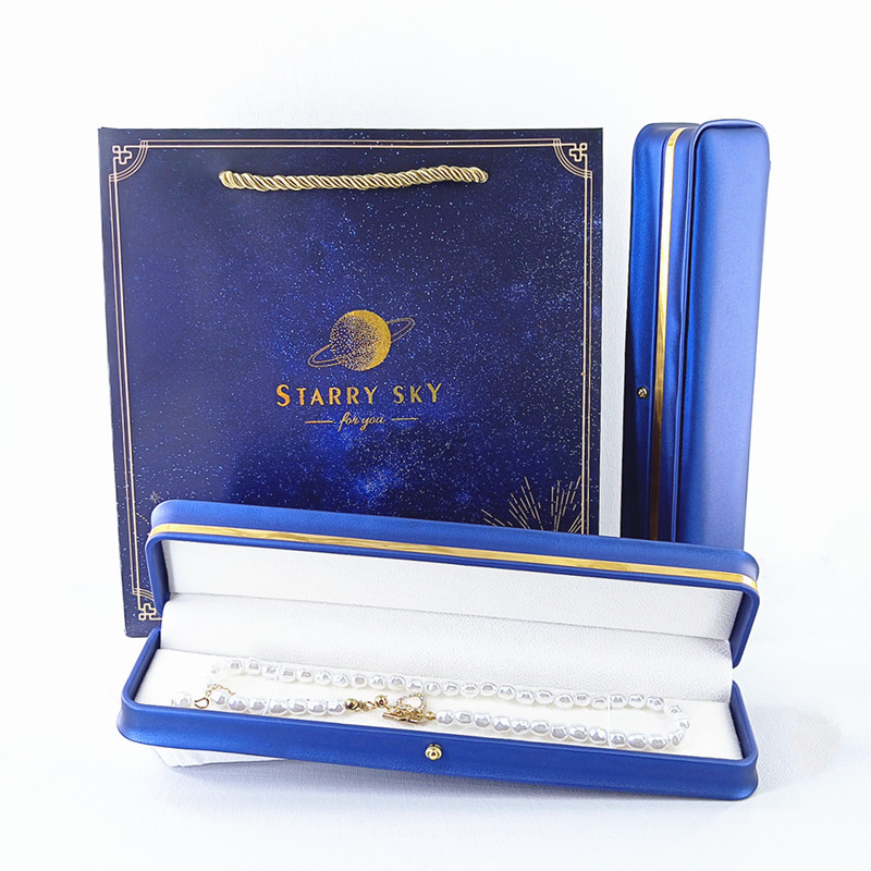 Simple de alta calidad PU joyería collar de perlas caja de pulsera Xiaomi cuentas relojes de almacenamiento caja de embalaje de regalo