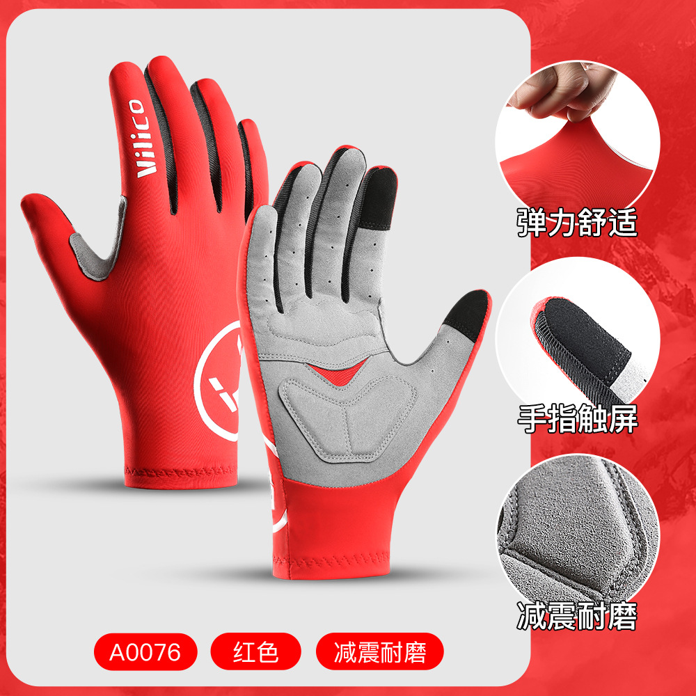 Guantes de Ciclismo para Primavera y Otoño, Estilo Nuevo, Dedos Completos, para Hombre y Mujer, para Bicicleta de Carretera, Amortiguadores, Resistentes al Desgaste, con Pantalla Táctil, Venta al por Mayor