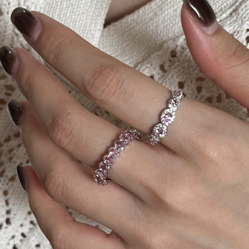 1 Piece Quantity Holiday, Daily Occasion Copper Material Heart Shape Pattern Copper Inlay Heart Shape Zircon Rings