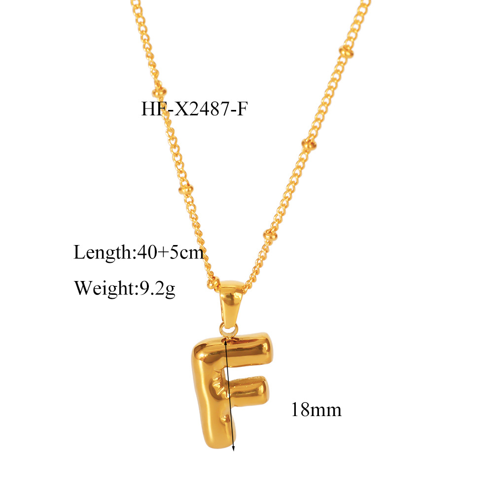 12g Weight Titanium Steel Pendant Material Pendant Necklace Classification Titanium Steel Chain Material cable chain Chain Type 1 Piece Quantity Daily Occasion Titanium Steel Material Letter Pattern All Seasons Season Women's Gender Plating Design Modern Style, Simple Style Style Wholesale Jewelry Modern Style Simple Style Letter Titanium Steel Plating Cable Chain Pendant Necklace 14