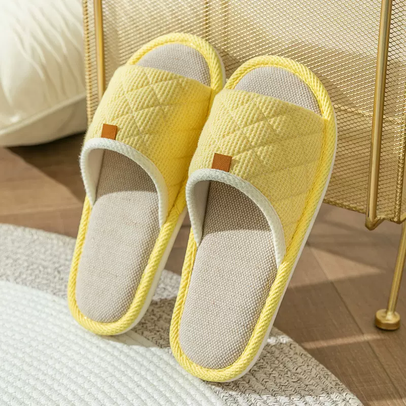 亚麻家居拖鞋男四季居家棉麻布春秋夏季室内防滑防臭家用情侣女士