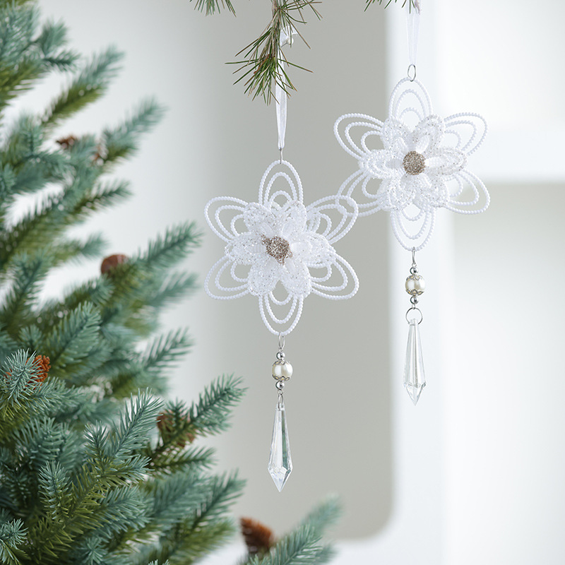 Buscando madera producto transfronterizo nuevo caramelo blanco de Navidad copo de nieve torre mariposa colgante de acrílico colgante de acrílico colgante de acrílico