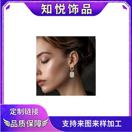 欧美ins高级感巴洛克不规则淡水耳圈坠 法式轻奢复古简约风饰品女