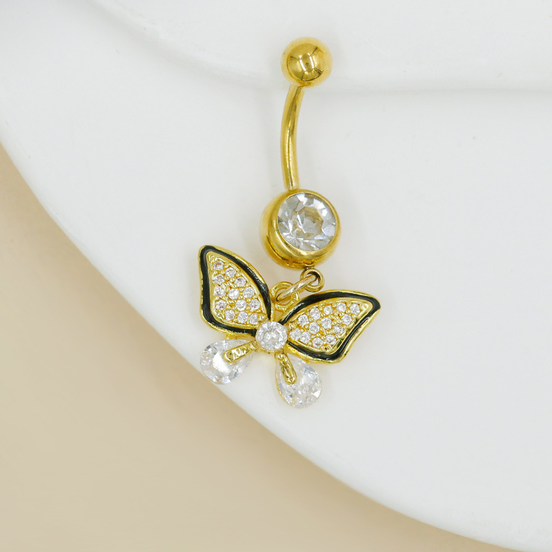 Crystal Bear And Evil Eye Navel Piercing Ring For Women_voghion.com
