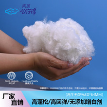 厂家直供三维加硅中空化纤涤纶聚酯纤维机充棉再生无荧光3D*64