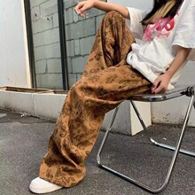 灯芯绒裤男春秋潮牌青少年直筒宽松情侣复古垂感阔腿休闲长裤夏款