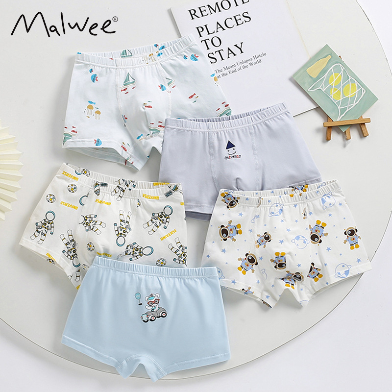 Malwee transfronterizo ropa interior para niños de algodón clase A, ropa interior para niños de tamaño medio, ropa interior para niños europeos y estadounidenses.