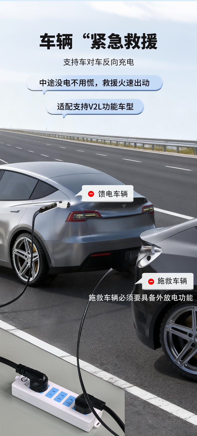 European Standard Plug Charging and Discharging Two-In-One On-Board Charging Gun 16A Household Electric Vehicle Charger Gbt National Standard