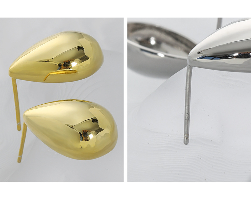 Long-Lasting Plated Gold Plating Process 925 Sterling Silver Ear Needle Material 1 Pair 925 Sterling Silver Water Droplets Earrings