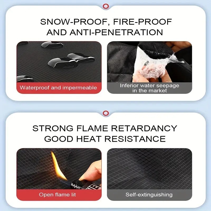 Magnetic car snow shield with thickened aluminized film, sunshade for car front, enlarged moisture-proof Oxford fabric, snow protection