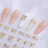 Three dimensional metal nail decoration with bow, Japanese decorations, accessory for nails for manicure, wholesale