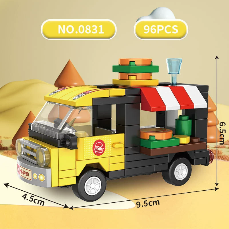Mini Building Blocks Gift Box, 10 Random Mini Sets in One Pack, Assorted Vehicles & Animals