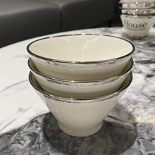 陶瓷碗轻奢斗笠碗饭碗家用高级感新款陶瓷面碗沙拉碗甜品碗早餐碗