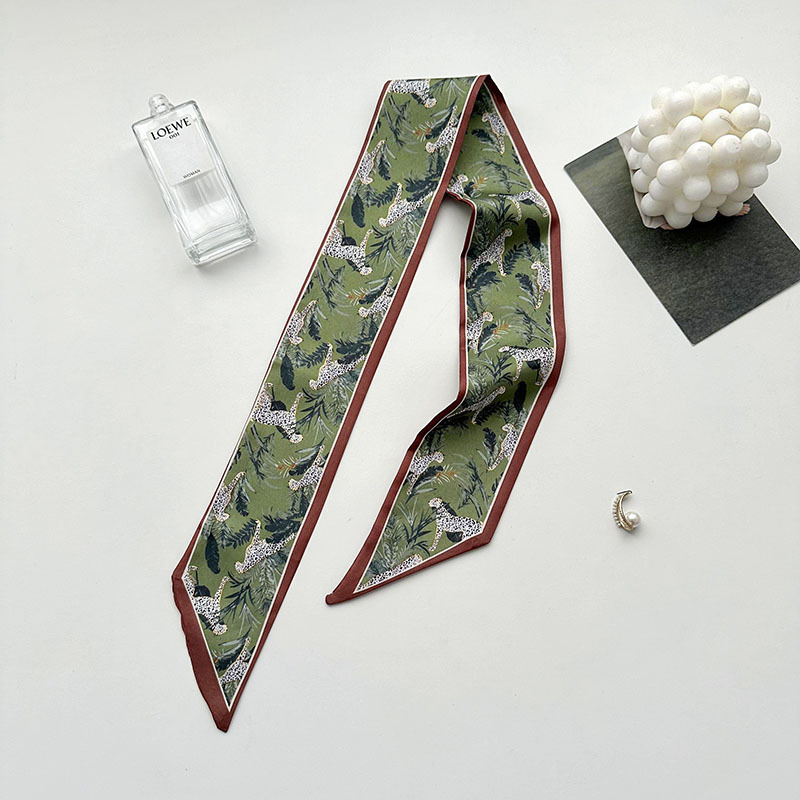 Correa de cabello femenina temperamento coreano retro bufandas de anacaju largo trenzado decoración de cabello correa de pañuelo bufandas de seda multifacé tocado