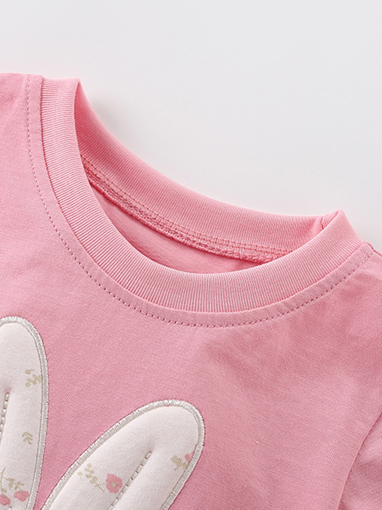 Malwee transfronterizo niñas pantalones cortos de mangas cortas de estilo europeo y americano de 3 a 8 años de edad para niños de color rosa de dos piezas