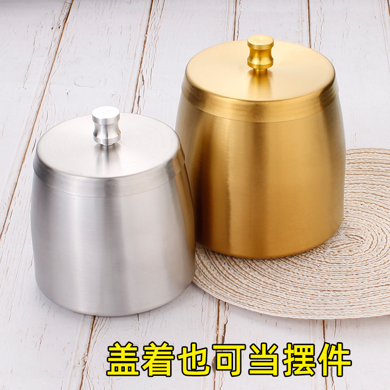 灰皿卸売りステンレス防風帯蓋付き転倒防止商用ロゴ灰皿大ins置物灰皿|undefined