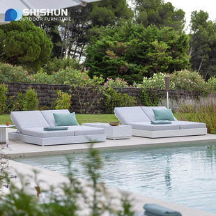 Outdoor Villa Swimming Pool Daylight Bath Lounge Chair Outdoor Leisure Courtyard Daylight Bath Bed Terrace Garden Sofa Bed Set