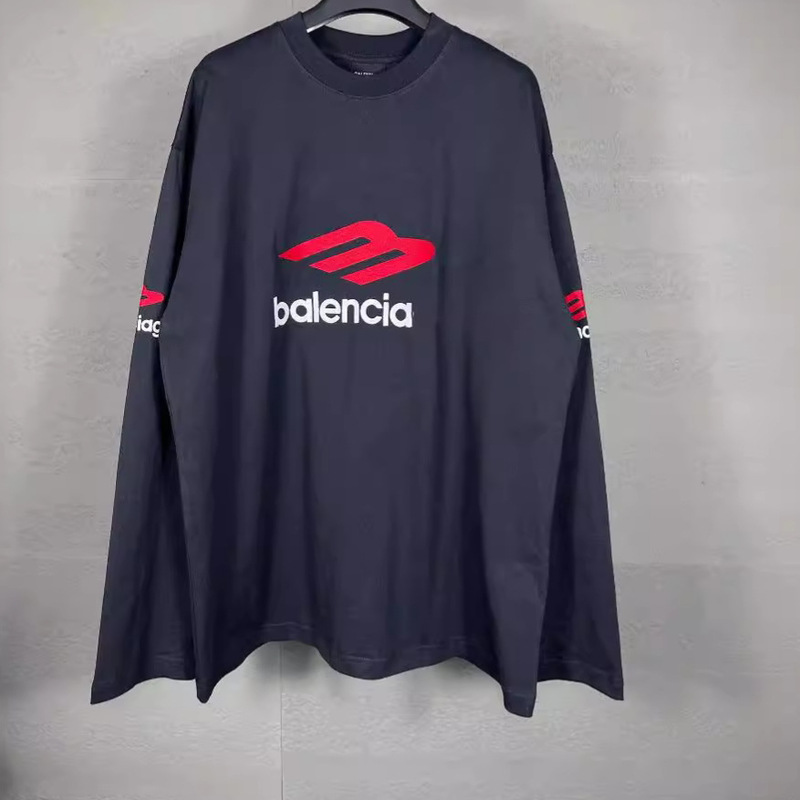 High-End Paris 26 Autumn New B Brand m Embroidered Letter Base Shirt, Casual Loose Long-Sleeve Unisex Long-Sleeve Top